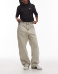 [Carhartt WIP] Carhartt WIP Brandon double knee loose fit jeans in grey chalk wash S GREY
