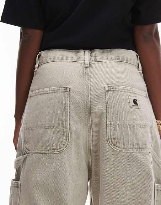 Carhartt WIP brandon double knee loose fit jeans in grey chalk wash, 5 of 5