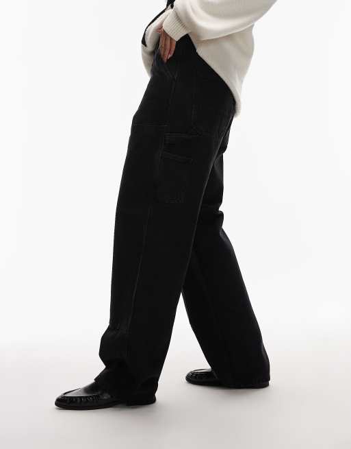 Carhartt Wip brandon double knee loose jeans in black stone wash, 2 of 5