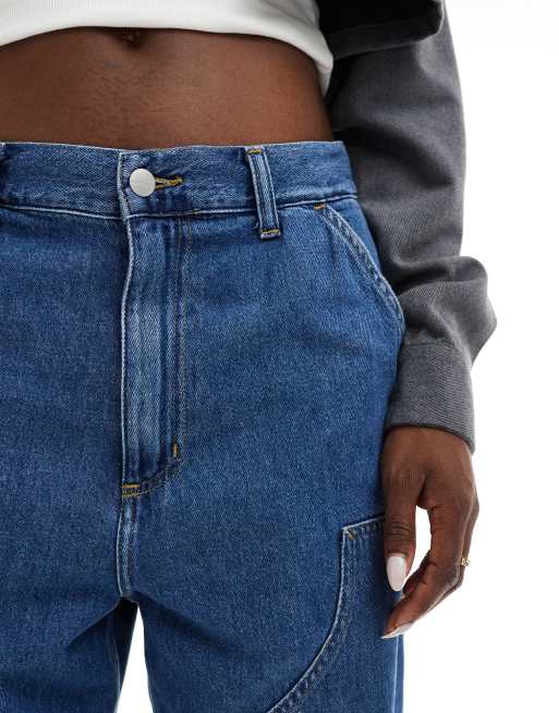 Carhartt WIP - Brandon - Double Knee - Løstsiddende jeans i blå vask , 4 af 5