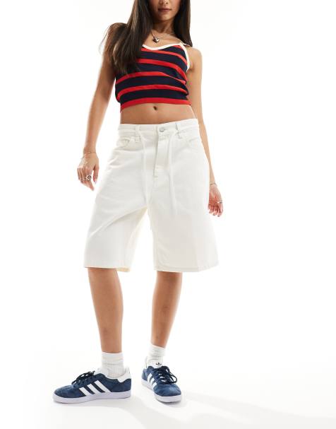 Carhartt WIP - Brandon - Hvide denimshorts - view 1