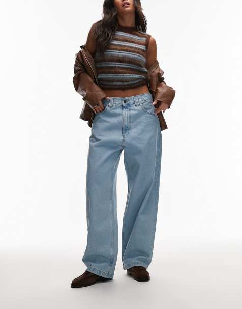 Carhartt WIP brandon loose straight fit jeans in heavy stone bleach wash