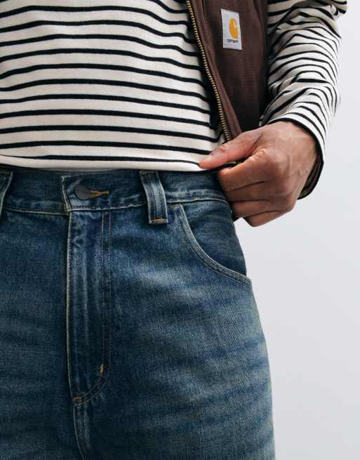 Carhartt WIP Brandon jean ample coupe droite décontractée délavé bleu sale, 3 de 5
