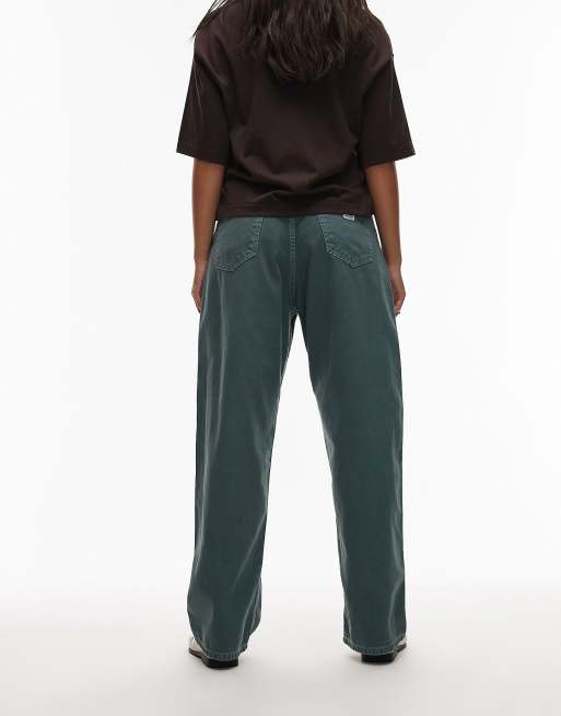 Carhartt WIP - Brandon - Jeans larghi in twill verde slavato, 3 di 5
