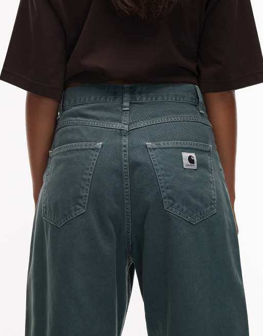 Carhartt WIP - Brandon - Jeans larghi in twill verde slavato, 4 di 5