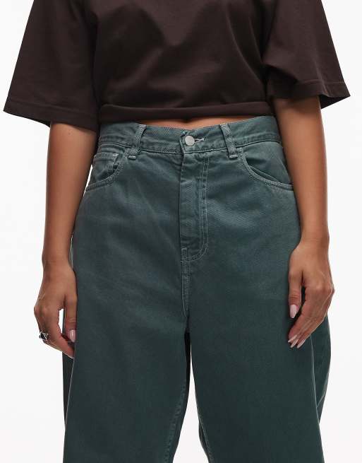Carhartt WIP - Brandon - Jeans larghi in twill verde slavato, 5 di 5