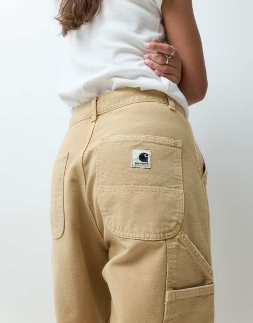 Carhartt WIP Brandon jeans med dobbelt knæ i brun, 4 af 5