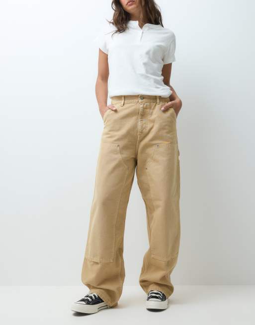 Carhartt WIP Brandon jeans med dubbla knän i brunt, 2 av 5