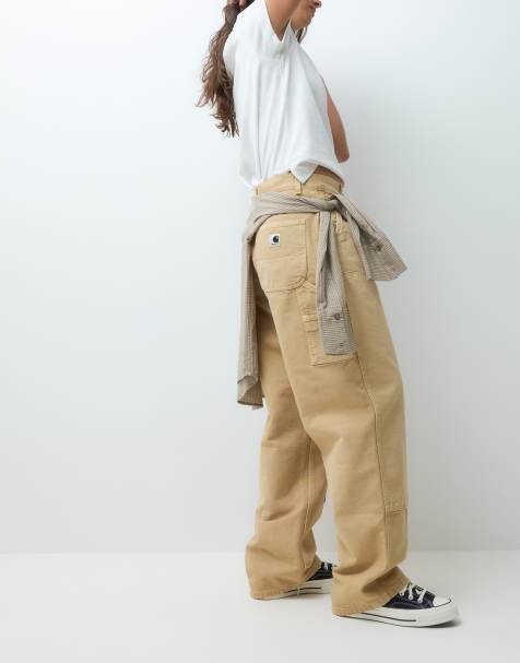Carhartt WIP Brandon jeansy double knee w kolorze brązowym - view 1