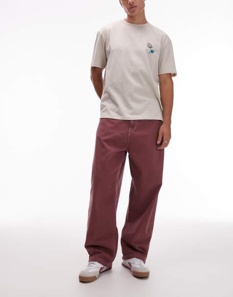 Carhartt WIP – Brandon – Locker geschnittene Hose in Staubrosa - view 1