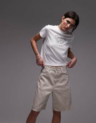 Carhartt WIP - Brandon - Locker geschnittene Jeans-Shorts in Beige-Neutral