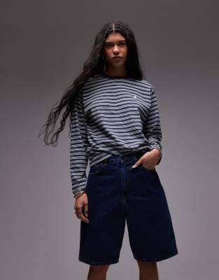 Carhartt WIP - Brandon - Locker geschnittene Jeans-Shorts in dunkler Waschung-Marineblau
