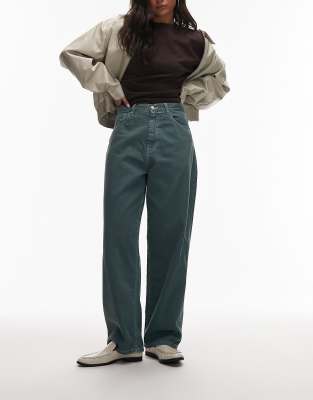 Carhartt WIP - Brandon - Lockere Denim-Jeans aus Twill in verwaschenem Grün