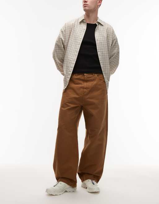 Carhartt WIP – Brandon – Lockere, gerade geschnittene Hose in Braun mit Zierabnutzungen, 2 von 5