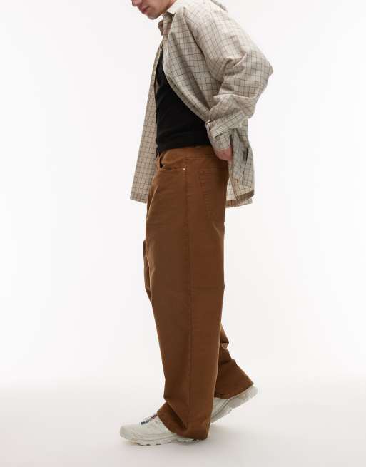 Carhartt WIP – Brandon – Lockere, gerade geschnittene Hose in Braun mit Zierabnutzungen, 3 von 5