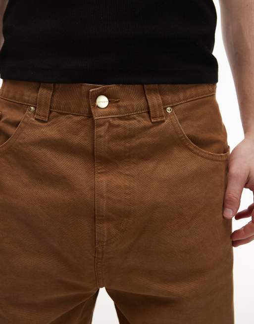 Carhartt WIP – Brandon – Lockere, gerade geschnittene Hose in Braun mit Zierabnutzungen, 5 von 5