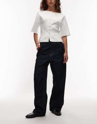 Carhartt WIP - Brandon - Lockere Jeans in blauer Rinse-Waschung mit einlagiger Kniepartie