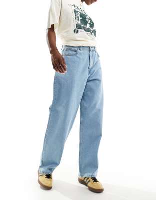 Carhartt WIP - Brandon - Lockere Jeans in Bleach-Stone-Waschung-Blau