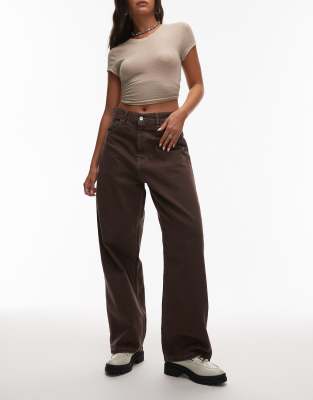 Carhartt WIP Carhartt WIP brandon loose denim jeans in washed brown twill