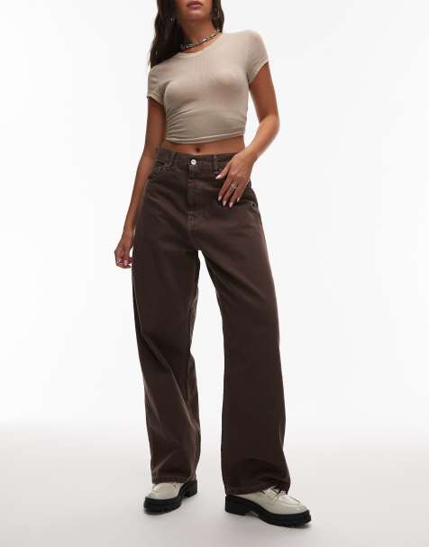 Carhartt WIP brandon loose denim jeans in washed brown twill