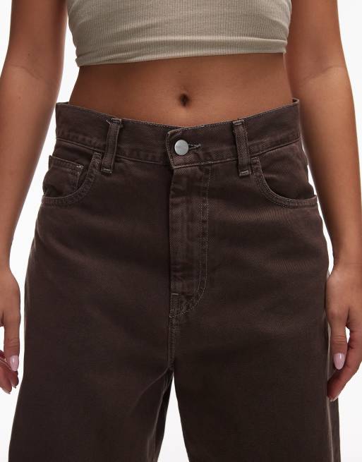 Carhartt WIP brandon loose denim jeans in washed brown twill, 5 of 5