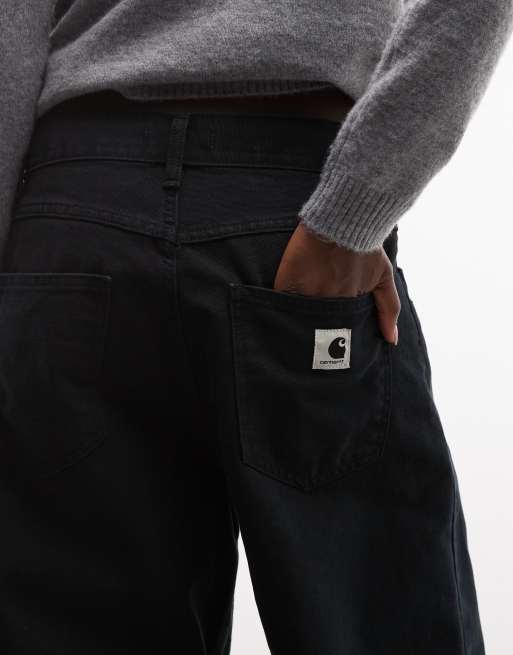 Carhartt WIP Brandon loose fit broek in zwart, 2 van 5