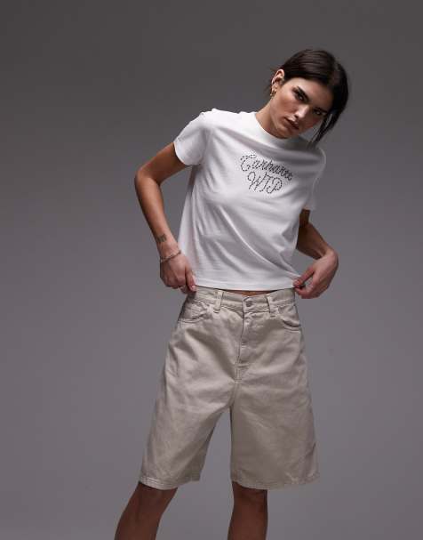 Carhartt WIP Brandon loose fit denim shorts in beige - view 1