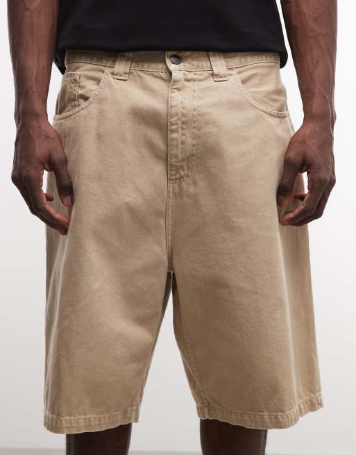 Carhartt WIP Brandon loose fit denim shorts in beige, 5 of 5