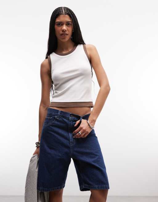 Carhartt WIP Brandon loose fit denim shorts in dark wash blue , 2 of 5