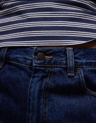 Carhartt Brandon Loose Fit Denim Shorts In Navy