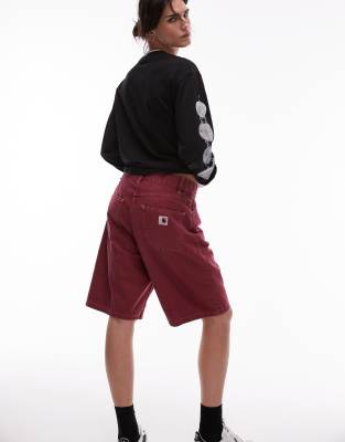 Carhartt Brandon Loose Fit Denim Shorts In Red