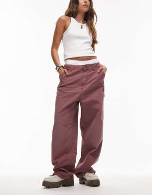 Carhartt Brandon Loose Fit Single Knee Jeans In Pink
