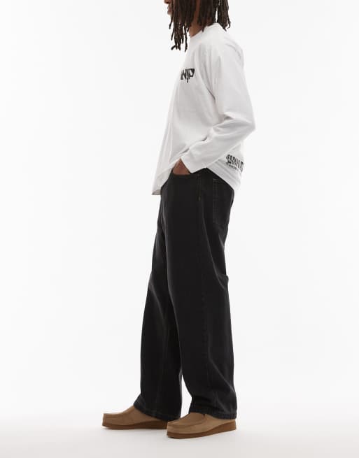 Carhartt WIP brandon loose straight fit jean in black wash, 3 of 5