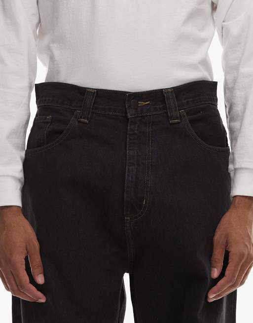 Carhartt WIP brandon loose straight fit jean in black wash, 4 of 5