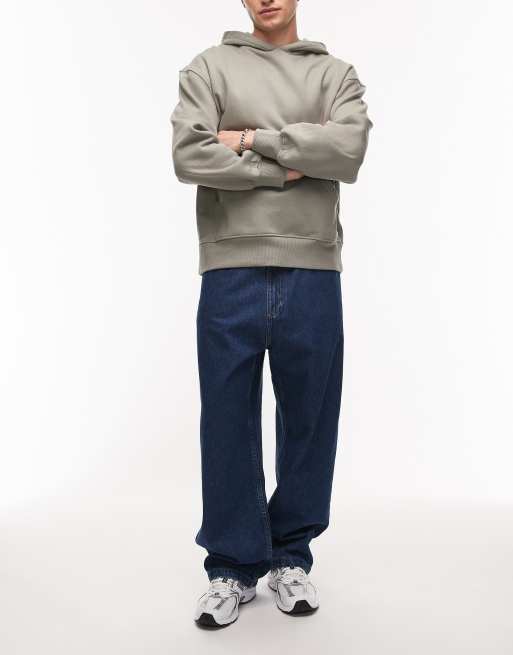 Carhartt WIP – Brandon – Loose Straight Fit Jeans in blauer Stone-Waschung