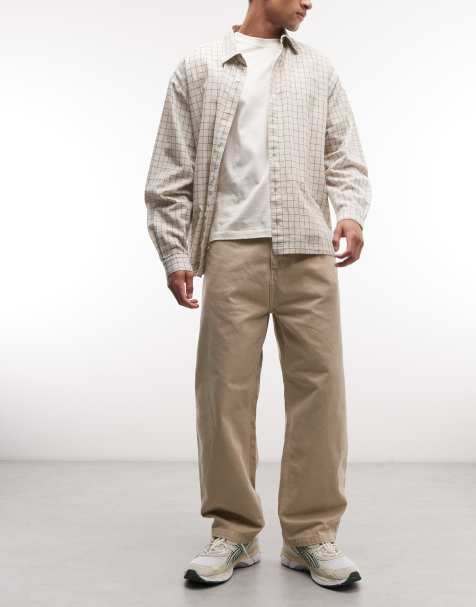 Carhartt WIP brandon loose straight fit jeans in off white - view 1