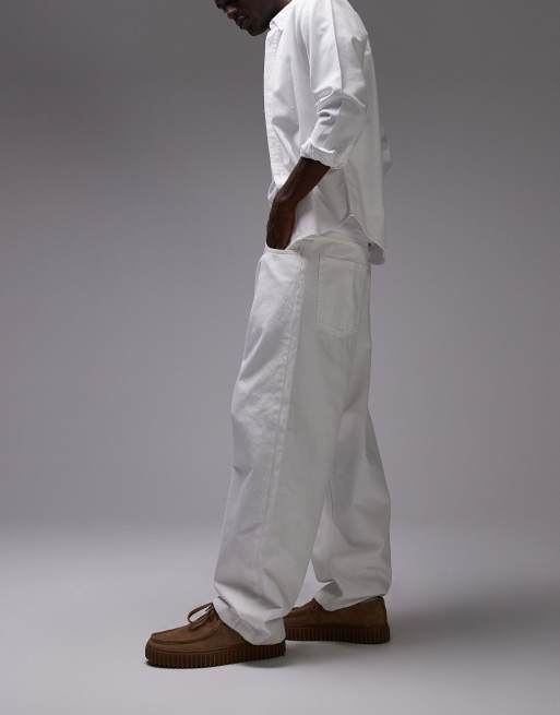 Carhartt WIP Brandon loose tapered jeans in white, 3 of 5