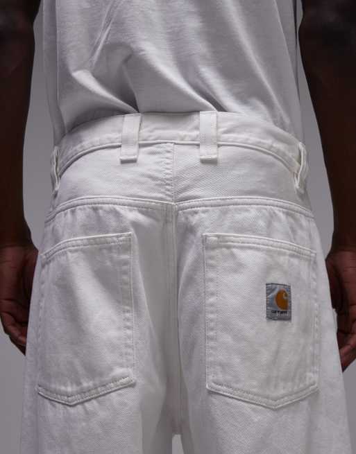 Carhartt WIP brandon loose tapered jeans in white | ASOS