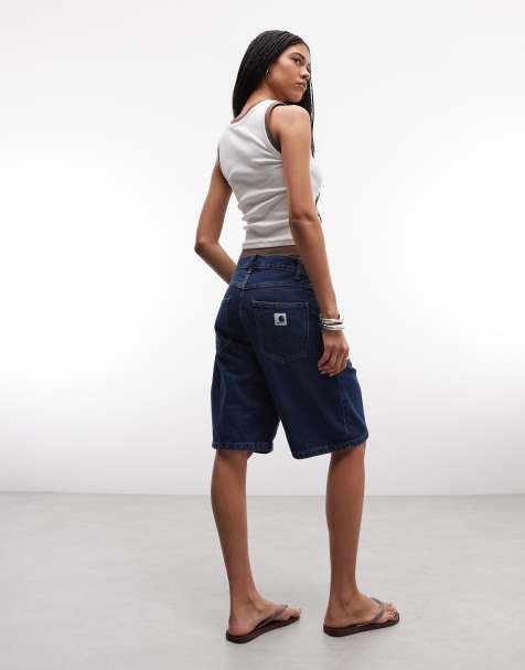 Carhartt WIP Brandon löst sittande denimshorts i mörkblå tvätt - view 1