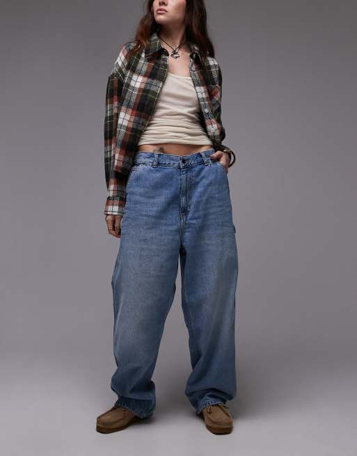 Carhartt WIP - Brandon - Losvallende jeans met enkele knie in lichte wassing 