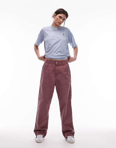 Carhartt WIP - Brandon - Losvallende jeans met enkele knie in roze - view 1