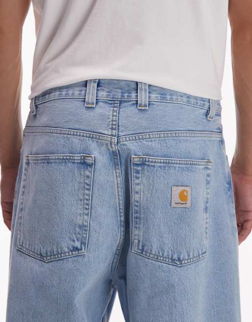 Carhartt WIP - Brandon - Løstsiddende jeans i afbleget stone wash, 4 af 5