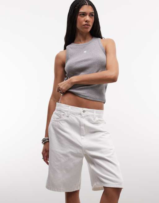 Carhartt WIP Brandon luźne szorty jeansowe w kolorze białym
