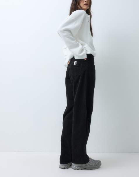 Carhartt WIP Brandon manchesterbyxor med ledig passform i svart - view 1