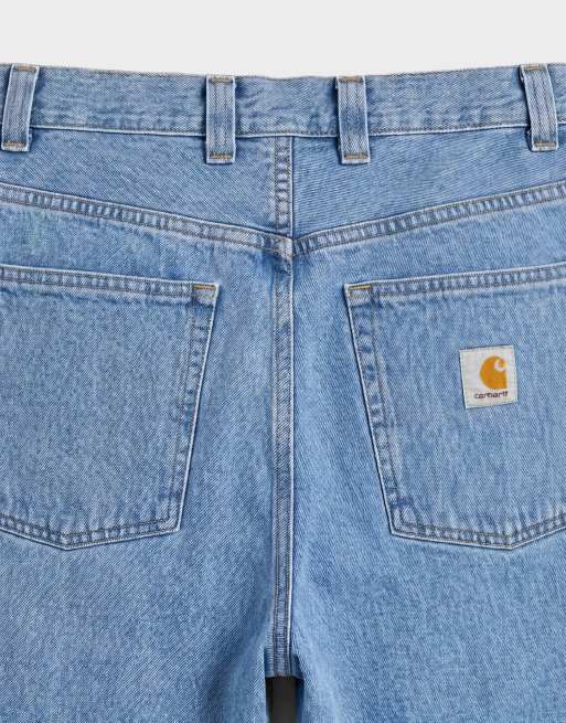Carhartt WIP – Brandon – Obszerne niebieskie jeansy z efektem sprania, 8 z 9