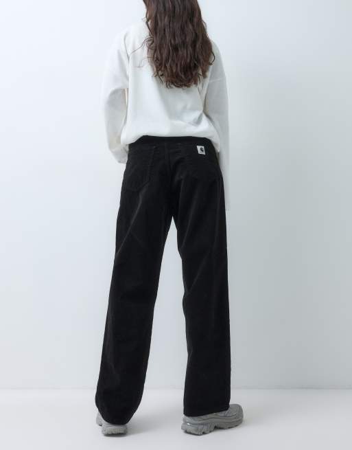 Carhartt WIP Brandon pantalon coupe loose en velours côtelé fin noir, 5 de 5
