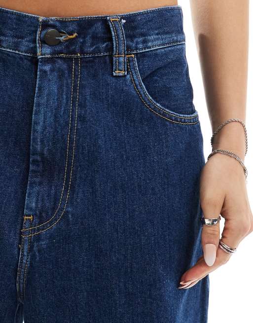 Carhartt WIP - Brandon - Pantaloncini di jeans blu stone wash, 5 di 5