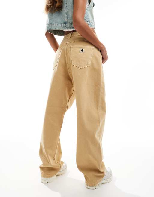 Carhartt WIP – Brandon – Piaskowe jeansy o luźnym kroju
