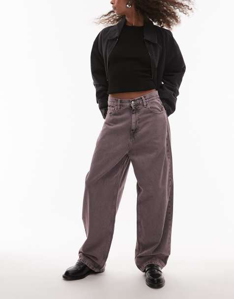 Carhartt WIP brandon loose straight fit jean in pink acid wash