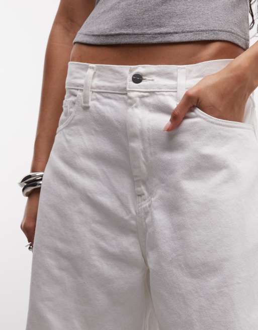 Carhartt WIP Brandon short en jean coupe loose blanc, 4 de 5